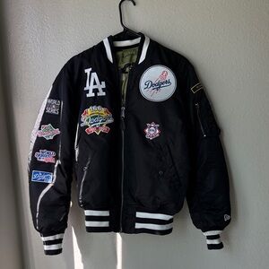 Dodgers Black Bomber Jacket 100th anniversary